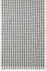 Handwoven Blue & White Woollen Shawl - Retail Maharaj