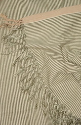Handwoven Cotton Shawl – Beige & Green - Retail Maharaj