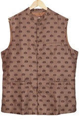 Baluchari Silk Handloom Jacket – Brown - Retail Maharaj