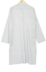 Embroidered Cotton Kurta – Grey - Retail Maharaj