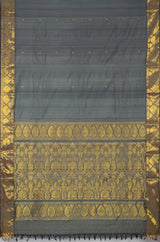Baluchari Silk Saree – Grey - Retail Maharaj