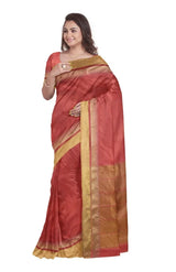 Garod Silk Saree – Rust & Golden - Retail Maharaj