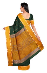 Handwoven Tangail Silk Saree – Hunter Green - Retail Maharaj