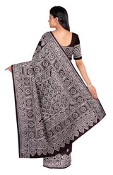 Kantha Silk Saree – Chocolate Brown - Retail Maharaj