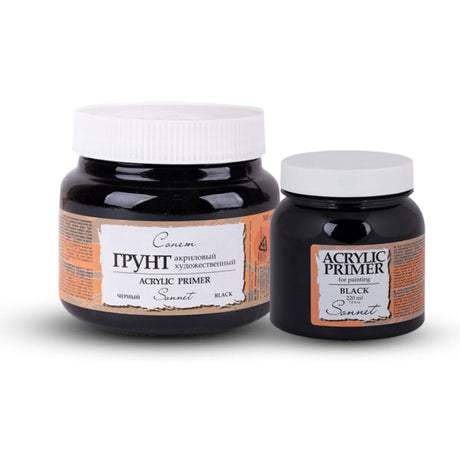 Sonnet Black Acrylic Primer for Canvas Wood and Board Preparation - Retail Maharaj