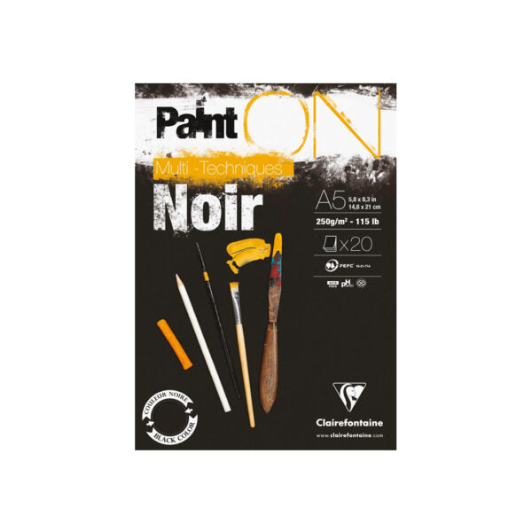 Clairefontaine Paint’On Multi-Technique Black Pad 250gsm - Retail Maharaj