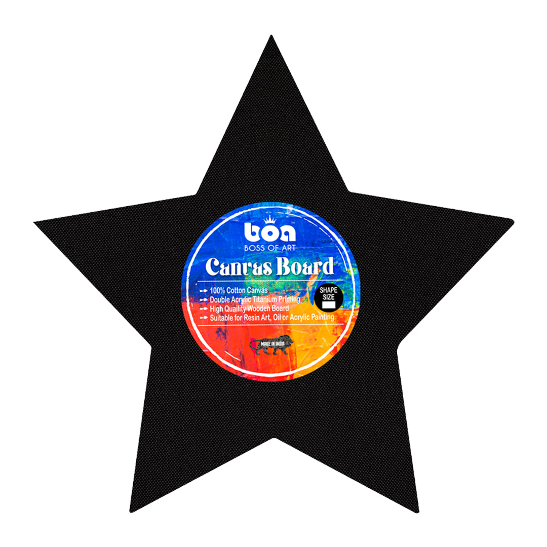 Boss of Art Black Canvas Board Premium Cotton Assorted Shapes and Sizes - Retail Maharaj