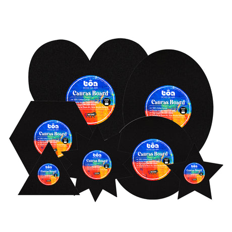 Boss of Art Black Canvas Board Premium Cotton Assorted Shapes and Sizes - Retail Maharaj