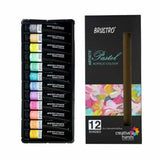 Brustro Artists Acrylic Pastel Colour Set Soft Bodied 12 Shades 12ml Tubes - Retail Maharaj