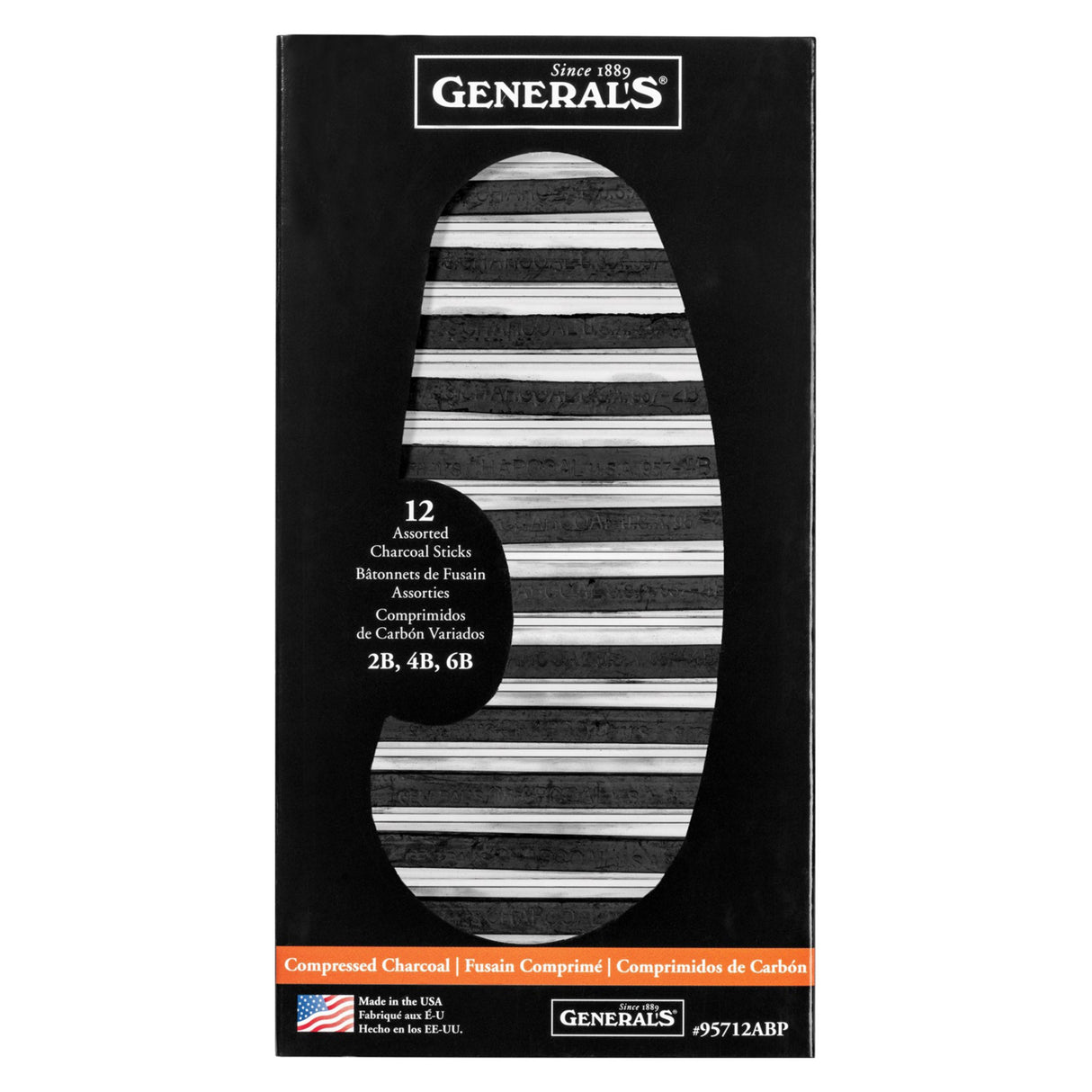 General’s Compressed Charcoal Sticks Assorted Pack – 12 Pieces - Retail Maharaj