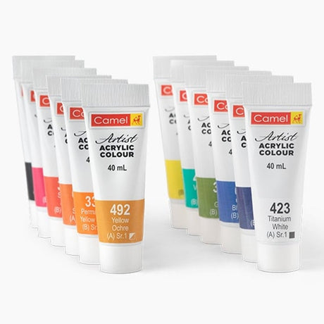Camel Artist Acrylic Colour 40ml Paint Tubes Open Stock – Professional Grade Vibrant Acrylics for Artists - Retail Maharaj