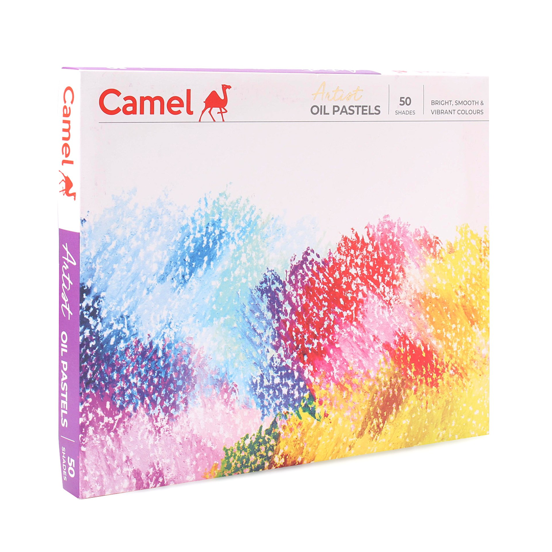 Camel Artist Oil Pastels Set of 50 – Premium Soft Texture Professional Art Pastels for Drawing & Painting - Retail Maharaj