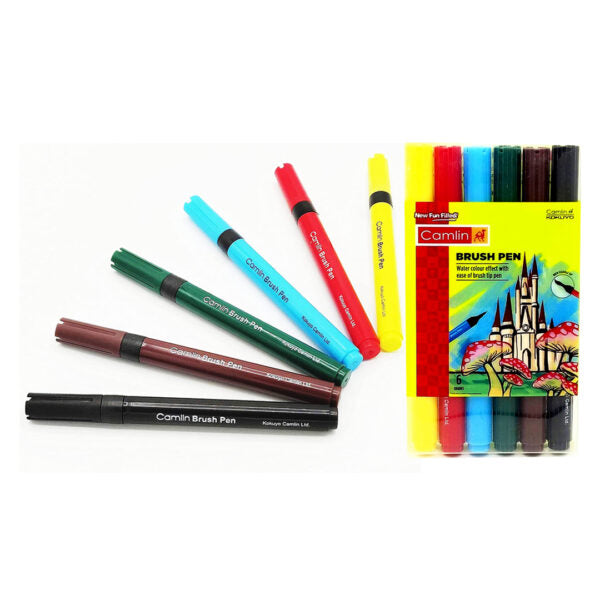 Camlin Brush Pen Set of 6 Shades - Retail Maharaj