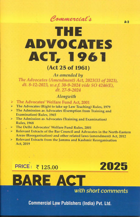 Advocates Act, 1961 As amended by The Advocate (Amendment) Act, 2023 - Retail Maharaj