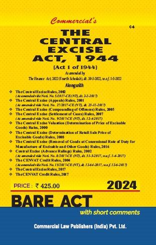Central Excise Act, 1944 As amended by The Finance Act, 2022 (Fourth Schedule), dt. 30-3-2022, w.e.f. 1-5-2022 - Retail Maharaj