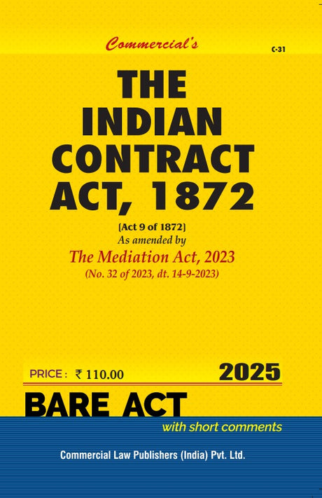 Law of Contract The Indian Contract Act, 1872 (Act 9 of 1872) As Amended by The Mediation Act, 2023 - Retail Maharaj