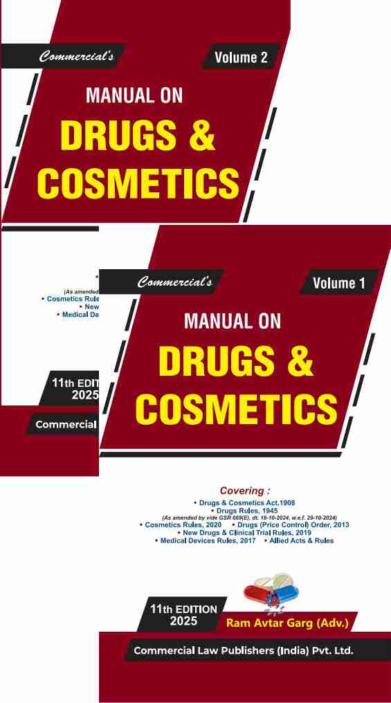 Manual on Drugs and Cosmetics in 2 Vols Set - Retail Maharaj
