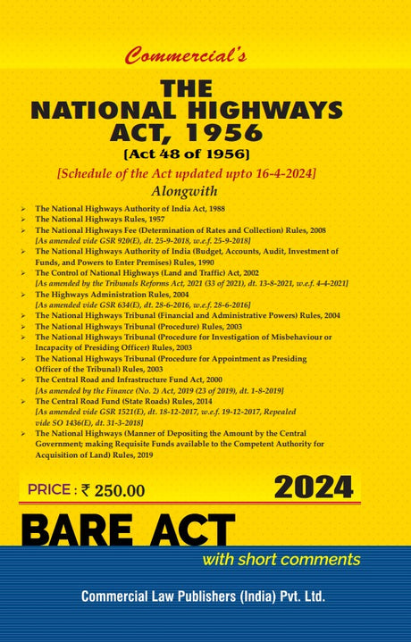 National Highways Act, 1956 [Schedule of the Act updated upto 16-4-2024] - Retail Maharaj