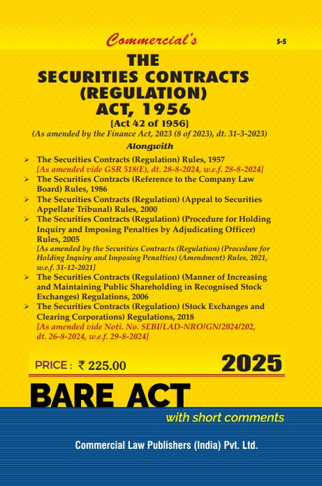 Securities Contract Regulation Act, 1956 alongwith Rules As amended by the Finance Act, 2023 - Retail Maharaj