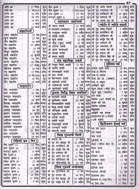बापू गांधी राष्ट्रीय जंत्री पञ्चांग: Bapu Gandhi National Jantri Panchang (2025) - Retail Maharaj