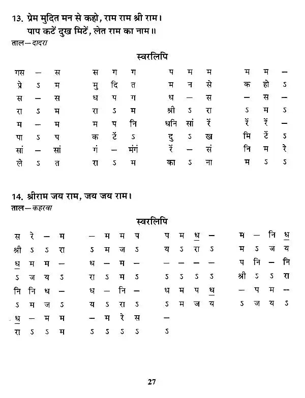 हिट भजनों की स्वरलिपियां- Transcripts of Hit Bhajans (With Notation) - Retail Maharaj