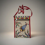 Handmade Madhubani Mobile Pouch – Jute Mithila Art Phone Bag | Eco-friendly Folk Art Accessory - Retail Maharaj