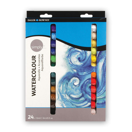 Daler Rowney Simply Watercolour Set of 24X12ml - Retail Maharaj