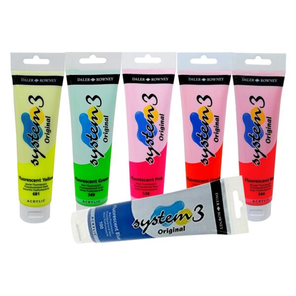 Daler Rowney System 3 Fluorescent Acrylic Colours Open Stock 150 ml - Retail Maharaj