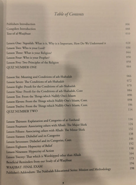 al-Waajibat: The Obligatory Matters [Directed Study Edition]: A Twenty Part Educational Course w/ Assessment Quizzes & Lesson Benefits [Directed Study Edition] - Retail Maharaj