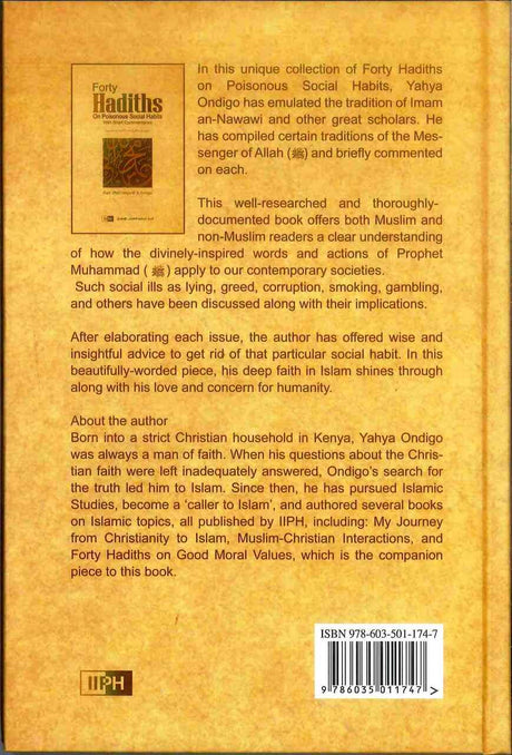 Forty Hadiths on Poisonous Social Habits With Short Commentaries - Retail Maharaj