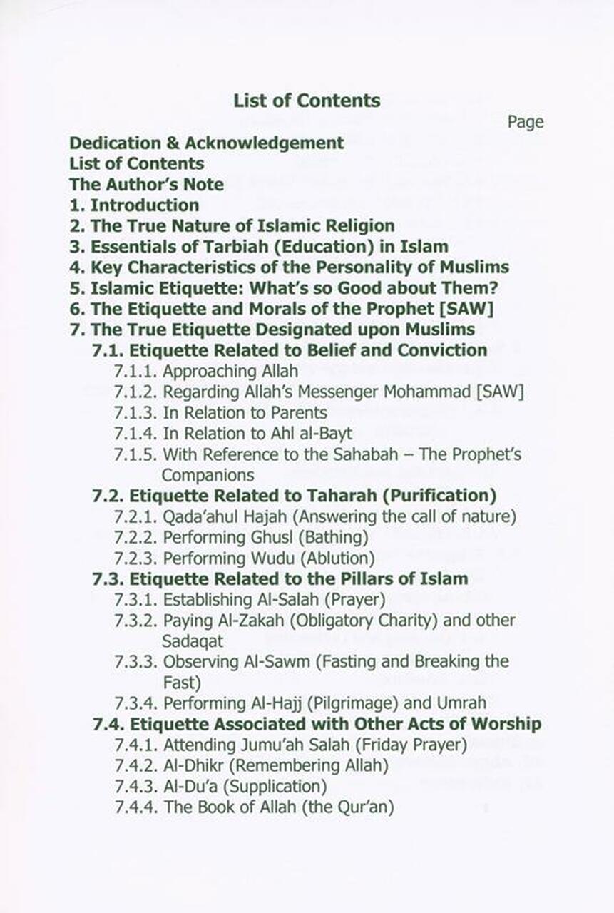 The True Islamic Etiquette: As Defined in the Qur’an & the Sunnah - Retail Maharaj