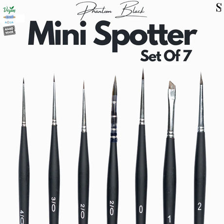 Retail Maharaj Mini Spotter Brush Set of 7 Phantom Black Edition - Retail Maharaj