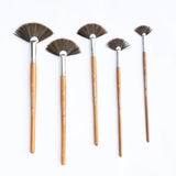 Retail Maharaj Fan Brush Set of 5 Velour Mix Media - Retail Maharaj