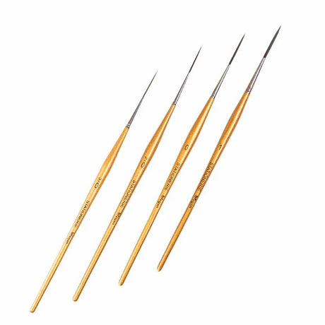 Retail Maharaj Long Liner Brush Set of 4 Gold Edition, Kolinsky Synthetic - Retail Maharaj