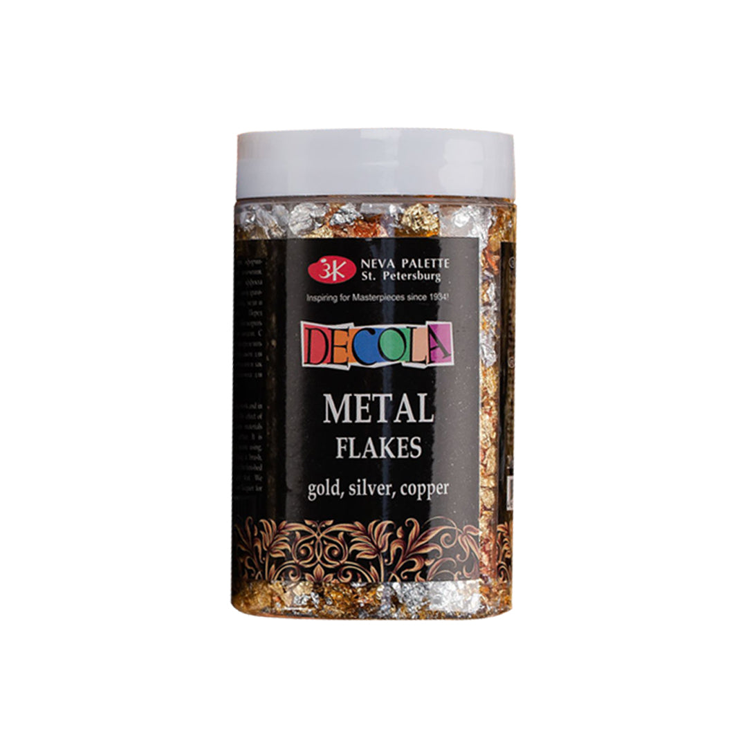 Decola Metal Flakes – Gold, Silver & Mix (Gold / Silver / Copper) Jar - Retail Maharaj
