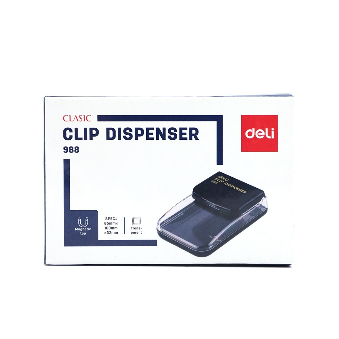 Deli 988 Magnetic Clip Dispenser for Office and Study - Retail Maharaj