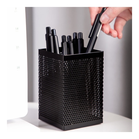Deli Metal Mesh Pen Holder Desk Organizer Black - Retail Maharaj