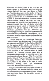 A Guide Book Of Television And Radio Journalism - Retail Maharaj