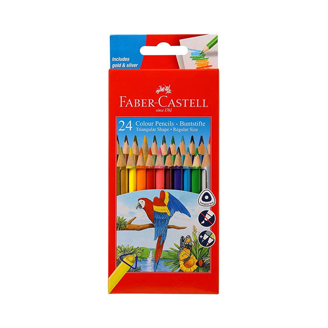 Faber Castell Colour Pencils Set 12 and 24 Shades for Drawing and Coloring - Retail Maharaj