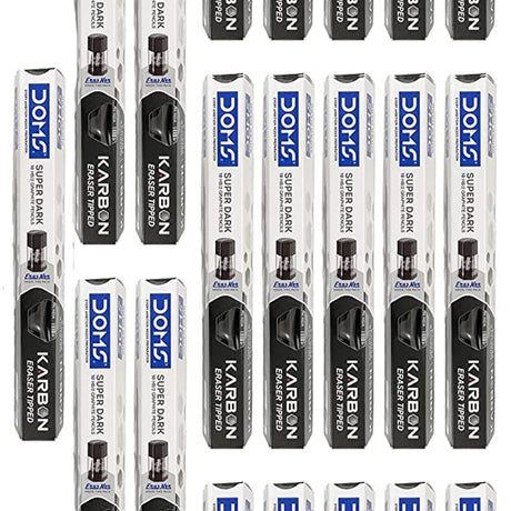 DOMS Karbon Eraser Tipped Super Dark Pencil Set - Retail Maharaj