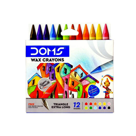 DOMS Extra Long Wax Crayons – 12 Shades - Retail Maharaj