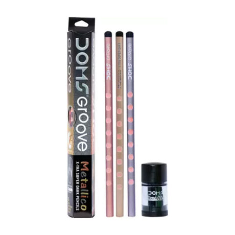 DOMS Groove Metallico Triangular Pencil Set - Retail Maharaj
