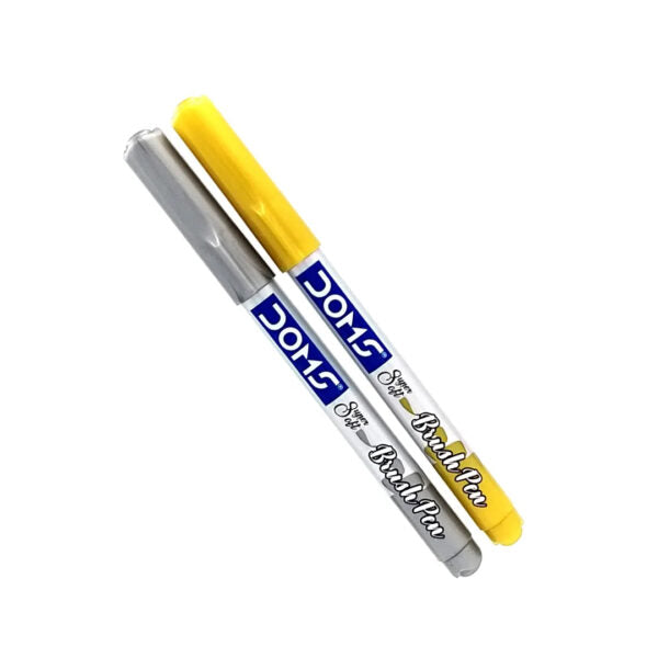 DOMS Metallic Brush Pen Set – Gold & Silver - Retail Maharaj