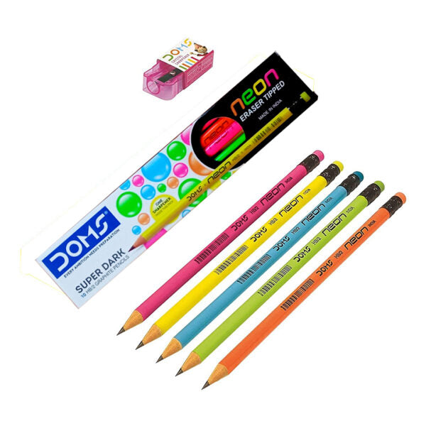 DOMS Neon Graphite Pencil Pack - Retail Maharaj