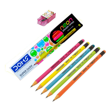 DOMS Neon Graphite Pencil Pack - Retail Maharaj