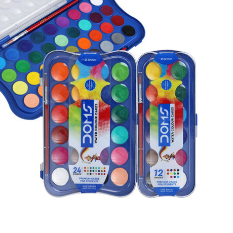 DOMS Water Colour Cakes Set – 12, 24 & 36 Shades - Retail Maharaj