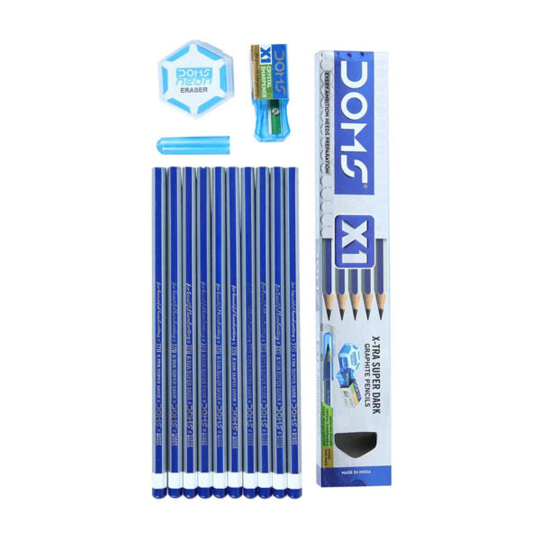 DOMS X1 X-Tra Super Dark Pencil Pack - Retail Maharaj