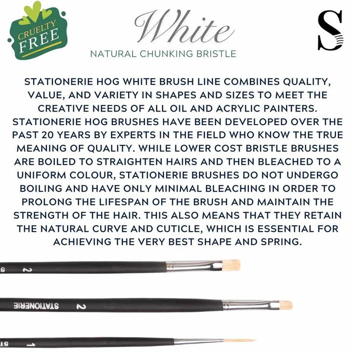 Stationerie Hake Brush 1 Inch Chunking Hog White - Retail Maharaj