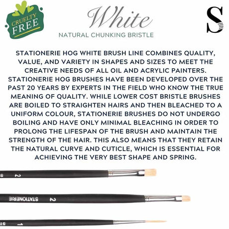 Stationerie Hake Brush 3 Inch Chunking Hog White - Retail Maharaj