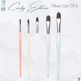 Retail Maharaj Filbert Brush Set of 5 Kolinsky Synthetic Candy Handle - Retail Maharaj